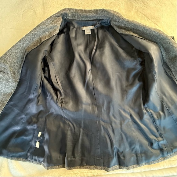 Ann Taylor Classic Career Wear Wool Tailored Lined Blazer Jacket Size 6 Gray - Picture 5 of 12